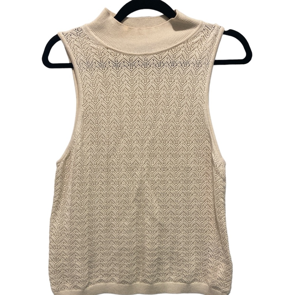 CLEARANCE GAP Fitted Rib-Knit Mock-Neck Sleeveless